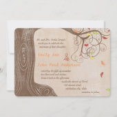 Herbstfarben Tree on Brown Paper Wedding Einladung (Vorderseite)