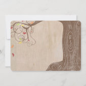 Herbstfarben Tree on Brown Paper Wedding Einladung (Rückseite)