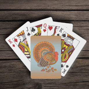 Herbstfarben Truthahn Blätter Thanksgiving Spielkarten
