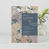 Herbstfarben Verlasse Bio Abstrakte Einladung (Stehend Vorderseite)