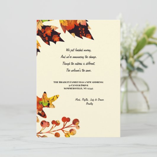 Herbstfarben verschieben Ankündigung (Stehend Vorderseite)