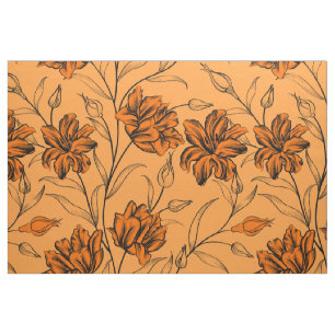 Herbstfarben Vintage-Blumenmuster Stoff