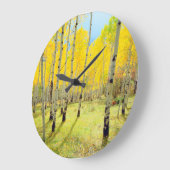 Herbstfarben von Aspen 4 Große Wanduhr (Winkel)
