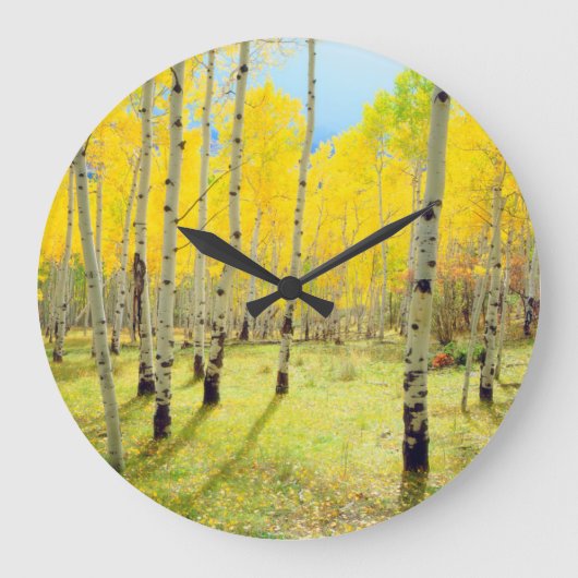 Herbstfarben von Aspen 4 Große Wanduhr (Vorderseite)