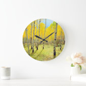 Herbstfarben von Aspen 4 Große Wanduhr (Zuhause)