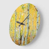 Herbstfarben von Aspen-Bäumen 1 Große Wanduhr (Winkel)