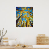 Herbstfarben von Aspen-Bäumen 2 Poster (Küche)