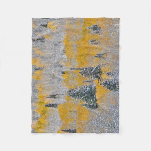 Herbstfarben von Aspens & Fresh Snow Keebler Pass Fleecedecke (Vorderseite)