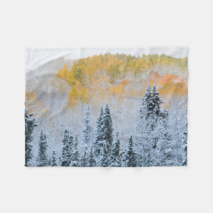 Herbstfarben von Aspens & Fresh Snow Keebler Pass Fleecedecke