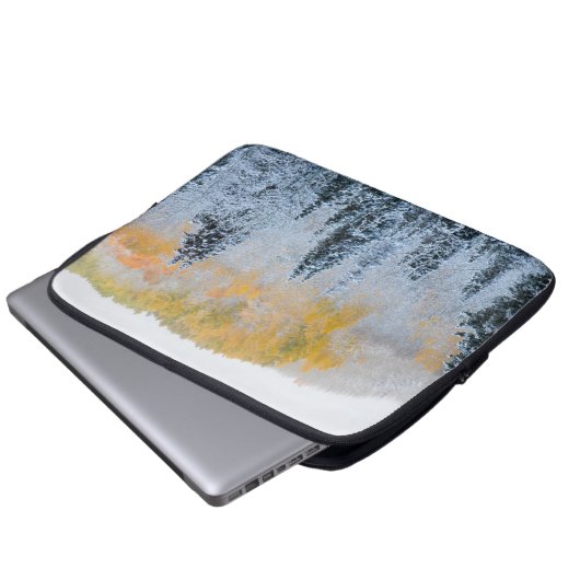 Herbstfarben von Aspens & Fresh Snow Keebler Pass Laptopschutzhülle (Vorne Knopf)