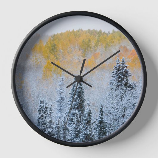 Herbstfarben von Aspens & Fresh Snow Keebler Pass Uhr (Vorderseite)