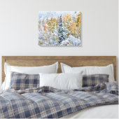 Herbstfarben von Aspens & Snow Keebler Pass Leinwanddruck (Insitu (Schlafzimmer))