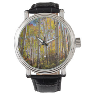 Herbstfarben von Espen 5 Armbanduhr