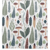 Herbstfarben Waldbewaldungsmuster Duschvorhang (Vorderseite)