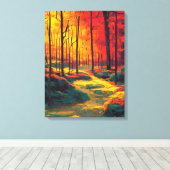 Herbstfarben Waldmalerei Leinwanddruck (Insitu (Holzboden))