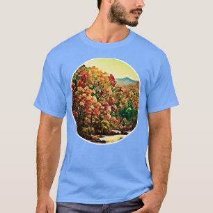 Herbstfarben Waldölmalerei T-Shirt