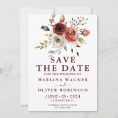 Herbstfarben Wasserfarben Save the Date Einladung (Vorderseite)