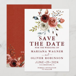 Herbstfarben Wasserfarben Save the Date Einladung