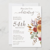 Herbstfarben Weißer Geburtstag Einladung (Vorderseite)