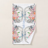 Herbstfarben Weißer Pumpkin Wasserfarben Blumenher Badhandtuch Set (Handtuch)