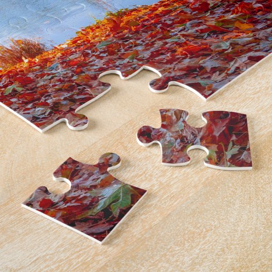 Herbstfarben zur Landschaft des Sees Puzzle (Seite)