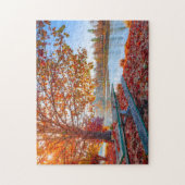 Herbstfarben zur Landschaft des Sees Puzzle (Vertikal)