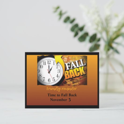 Herbstfarben zur Werbezeitänderung Postkarte (Stehend Vorderseite)