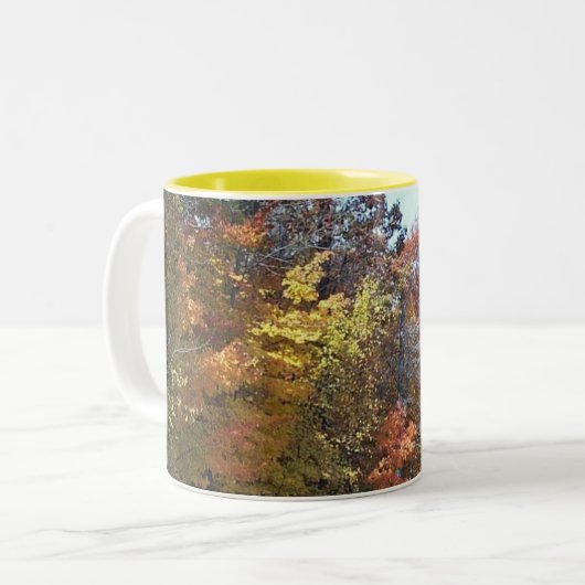 Herbstfarben Zweifarbige Tasse (Vorderseite Links)
