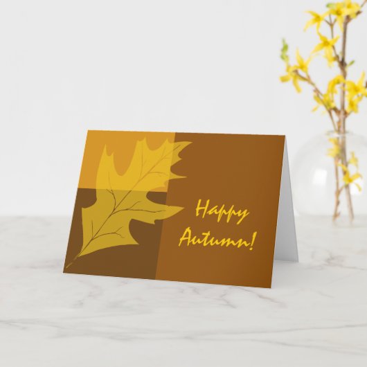 Herbstfarbenblock glücklich karte (Gelbe Blume)