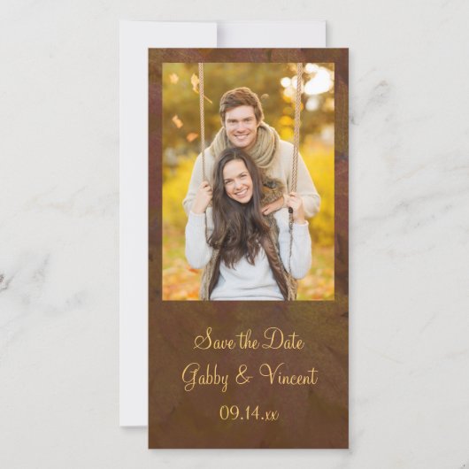 Herbstfarbene Ahorn-Blätter Hochzeit Sichern Sie d Save The Date (Vorderseite)