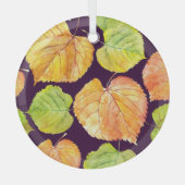 Herbstfarbene Aquarellblumen, nahtloses Muster. Ornament Aus Glas (Vorderseite)