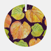 Herbstfarbene Aquarellblumen, nahtloses Muster. Ornament Aus Glas (Rückseite)