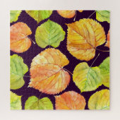 Herbstfarbene Aquarellblumen, nahtloses Muster. Puzzle (Horizontal)
