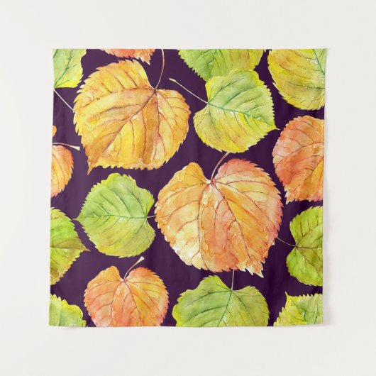 Herbstfarbene Aquarellblumen, nahtloses Muster. Wandteppich (Vorderseite)