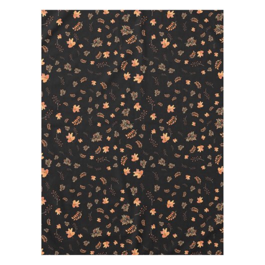 Herbstfarbene Blätter Berries Black Tischdecke (Vorderseite)