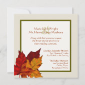Herbstfarbene Blätter Einladung Hochzeit (Vorderseite)