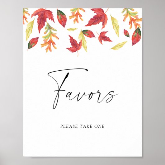 Herbstfarbene Blätter Favoriten Poster (Vorne)