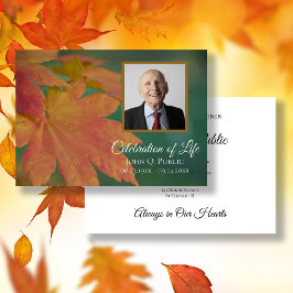 Herbstfarbene Blätter Feier zum Lebensgedanken Einladung