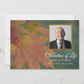 Herbstfarbene Blätter Feier zum Lebensgedanken Einladung (Vorderseite)