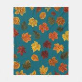 Herbstfarbene Blätter Fleecedecke (Vorderseite)