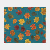 Herbstfarbene Blätter Fleecedecke (Vorderseite (Horizontal))