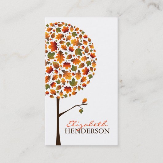 Herbstfarbene Blätter Herbst Pop Bäume Natur Moder Visitenkarte (Vorderseite)