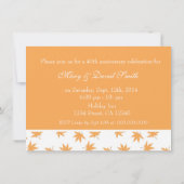 Herbstfarbene Blätter Hochzeitstag Einladung (Rückseite)