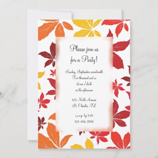 Herbstfarbene Blätter Jeden Anlaß Party Einladung (Vorderseite)