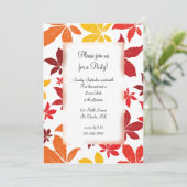 Herbstfarbene Blätter Jeden Anlaß Party Einladung (Stehend Vorderseite)