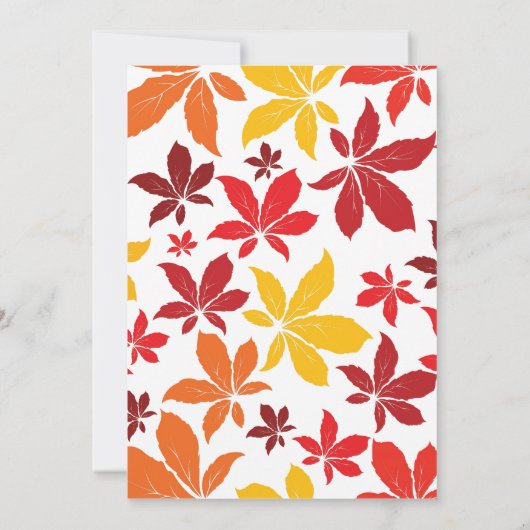 Herbstfarbene Blätter Jeden Anlaß Party Einladung (Rückseite)