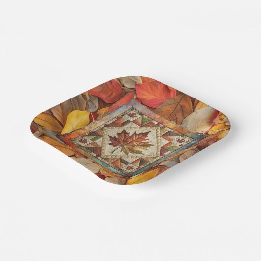 Herbstfarbene Blätter Papierplatte Pappteller (Gewinkelt)