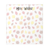 Herbstfarbene Blätter Saisonlehrer Notizblock (Vorderseite)