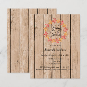 Herbstfarbene Blätter Wreath Baby Shower Einladung