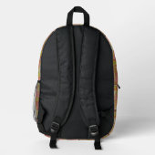 Herbstfarbene Blume Bedruckter Rucksack (Rückseite)